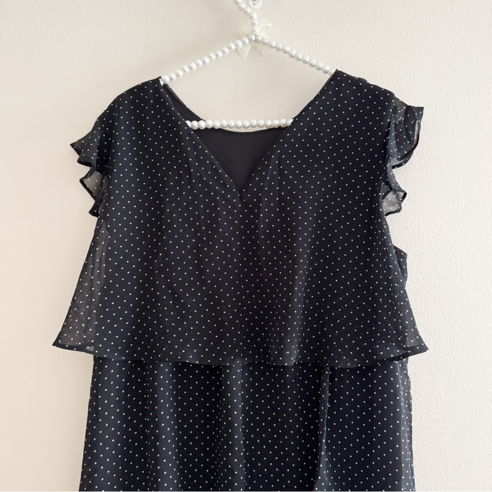 NWT Who What Wear Polka Dot Tiered Dress - Picture 4 of 7